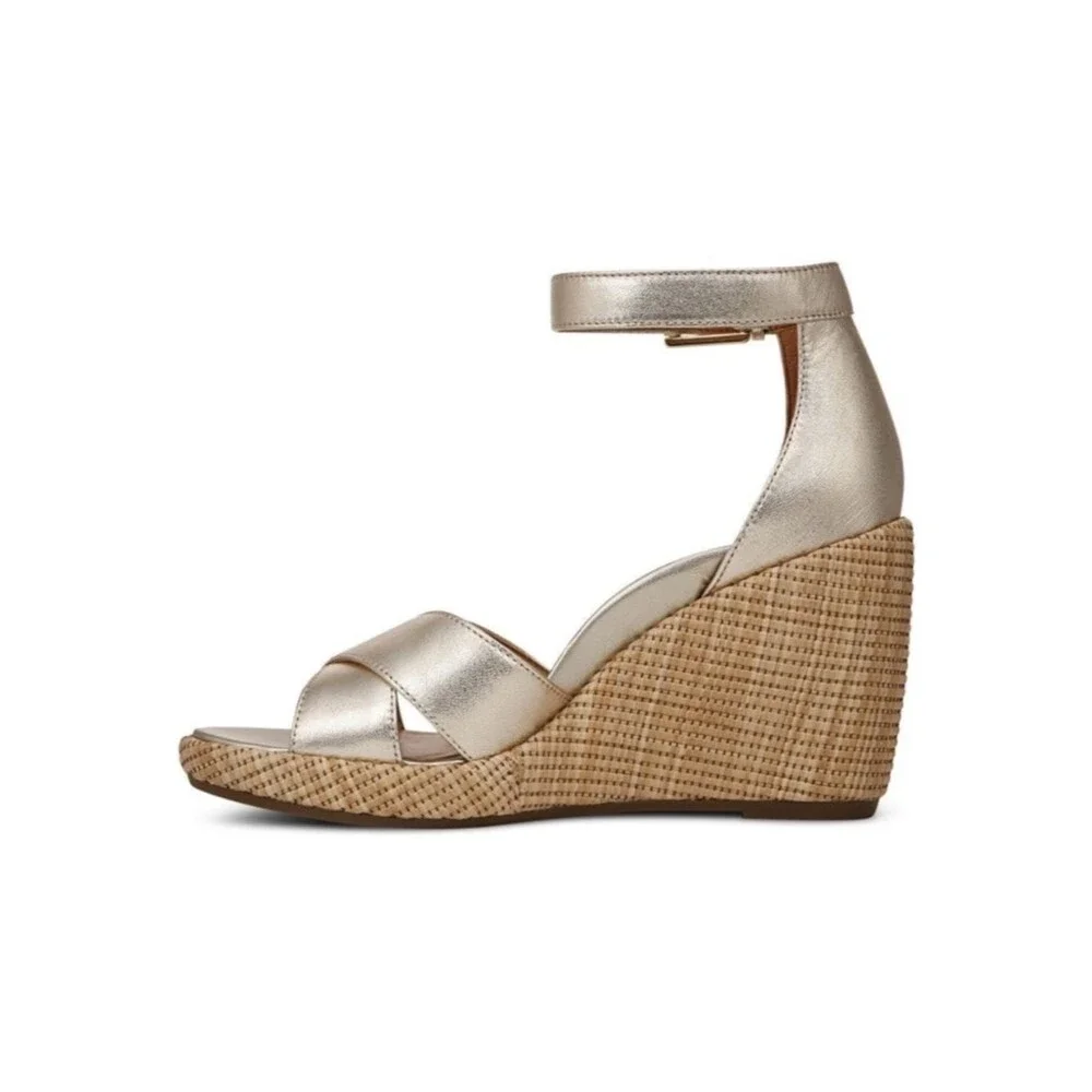 Vionic Marina Wedge Sandals in Gold Size 10